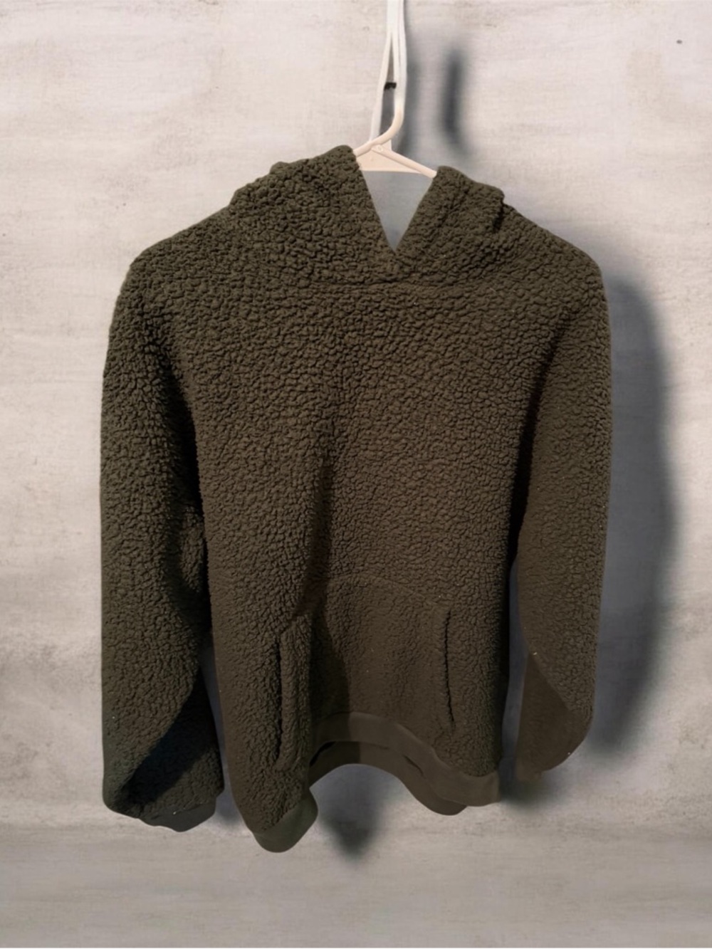 American Eagle Olive Green Sherpa Hoodie